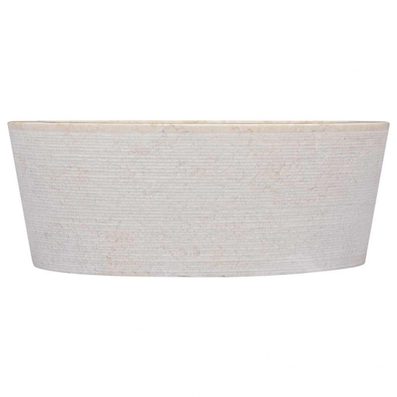 Umywalka, kremowa, Ø40x15 cm, marmurowa