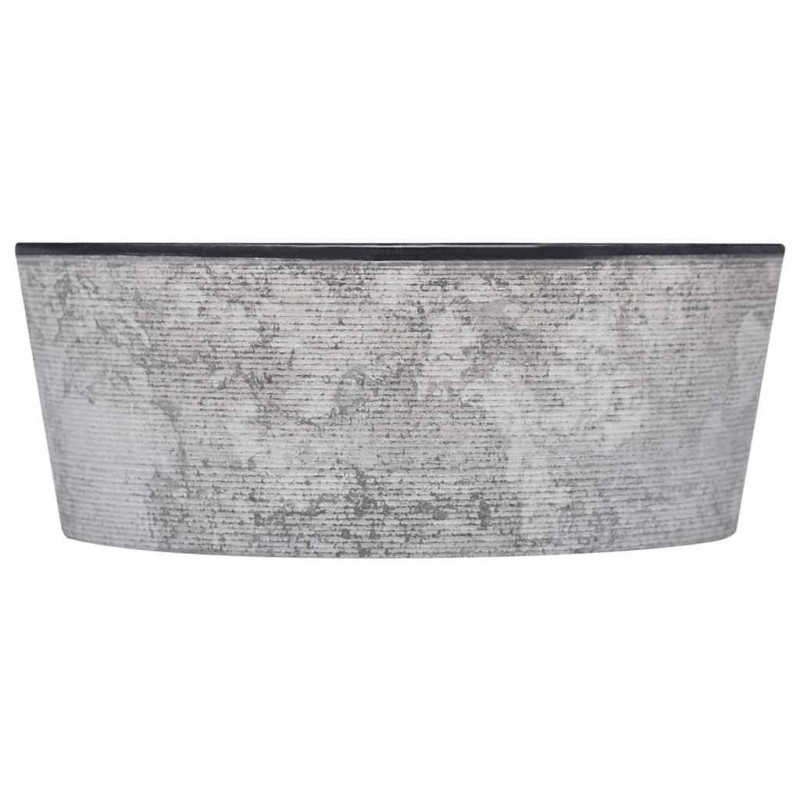 Umywalka, czarna, Ø40x15 cm, marmurowa