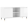 Szafka pod TV, biała, wysoki połysk, 104x35x50 cm