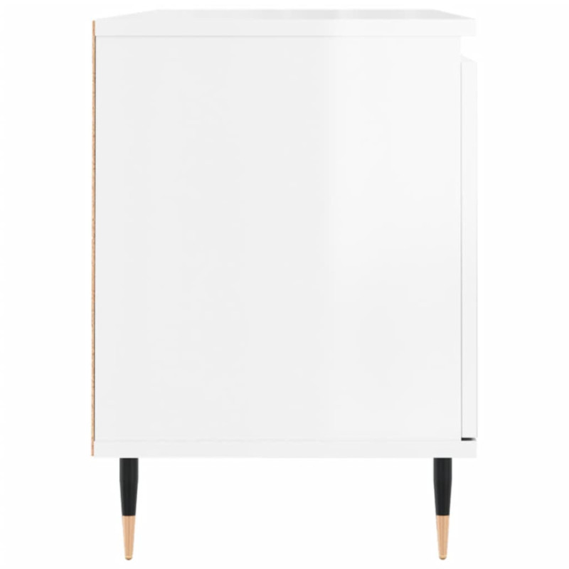 Szafka pod TV, biała, wysoki połysk, 104x35x50 cm