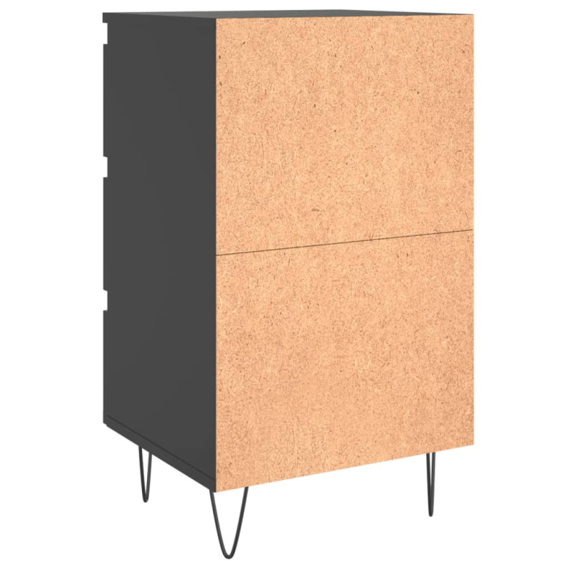 Szafka nocna, czarna, 40x35x69 cm, materiał drewnopochodny