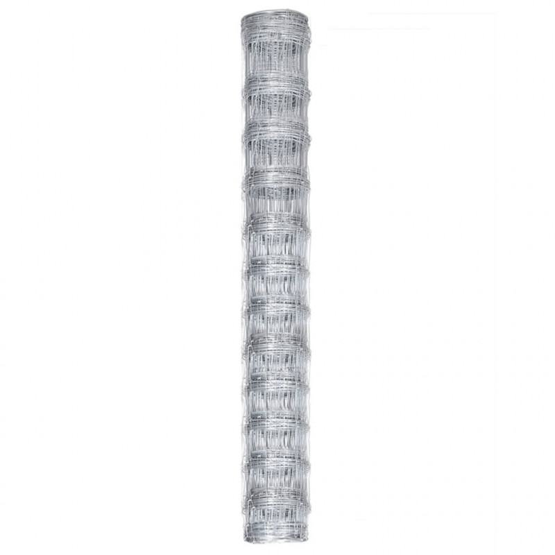 Siatka ogrodzeniowa, galwanizowana stal, 50x1,25 m, srebrna