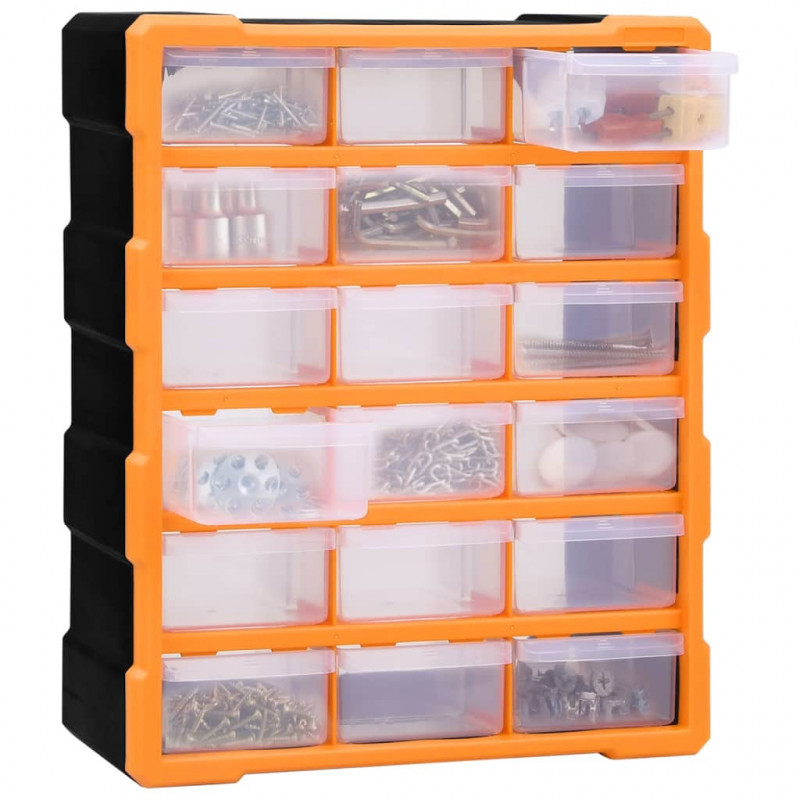 Organizer z 18 średnimi szufladkami, 38x16x47 cm