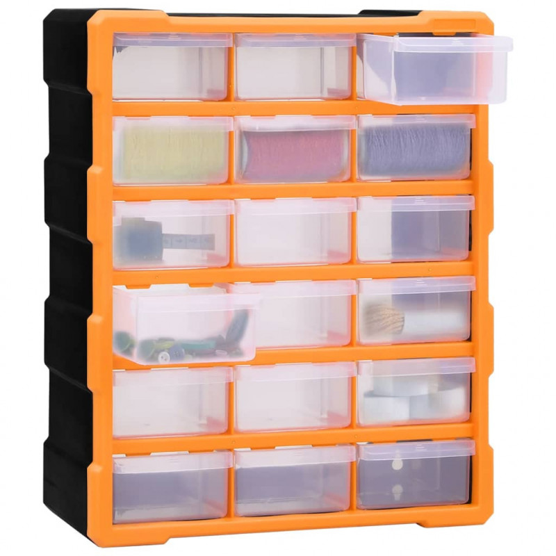 Organizer z 18 średnimi szufladkami, 38x16x47 cm