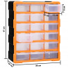 Organizer z 18 średnimi szufladkami, 38x16x47 cm