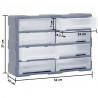 Organizer z 8 dużymi szufladkami, 52x16x37 cm