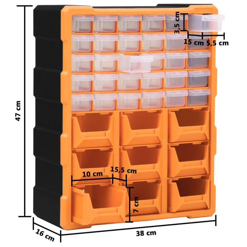 Organizer z 39 szufladkami, 38x16x47 cm