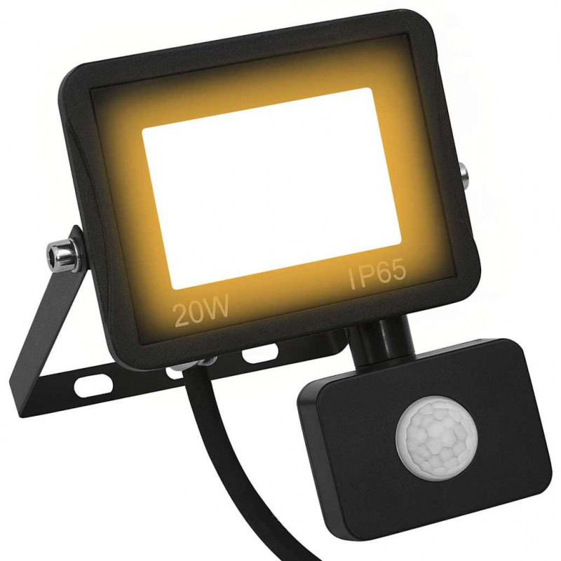 Reflektor LED z czujnikiem, 20 W, ciepłe białe światło