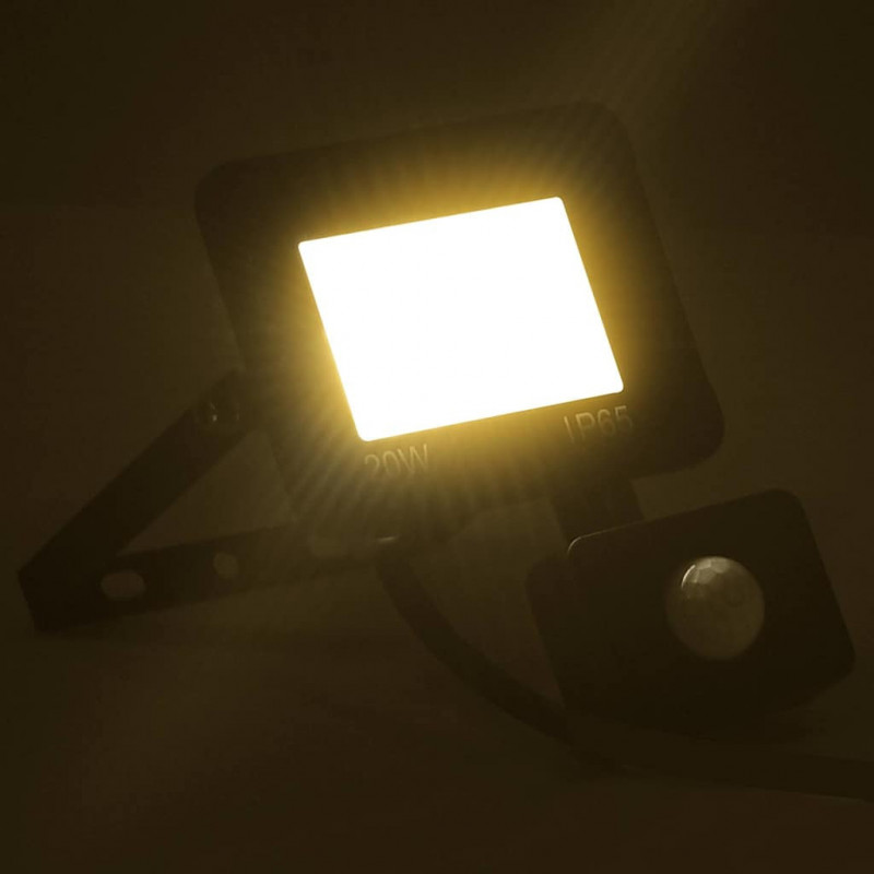 Reflektor LED z czujnikiem, 20 W, ciepłe białe światło