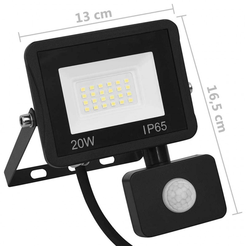 Reflektor LED z czujnikiem, 20 W, ciepłe białe światło