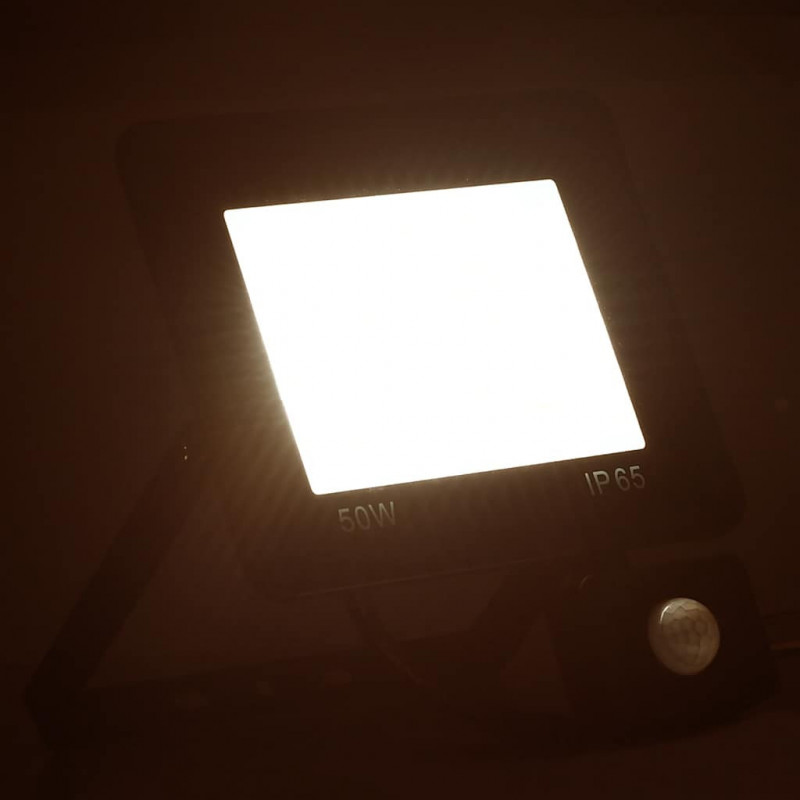 Reflektor LED z czujnikiem, 50 W, ciepłe białe światło