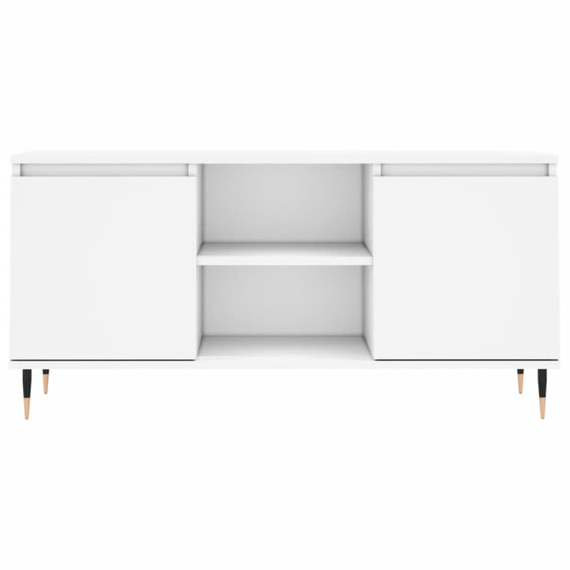 Szafka pod TV, biała, 104x35x50 cm, materiał drewnopochodny