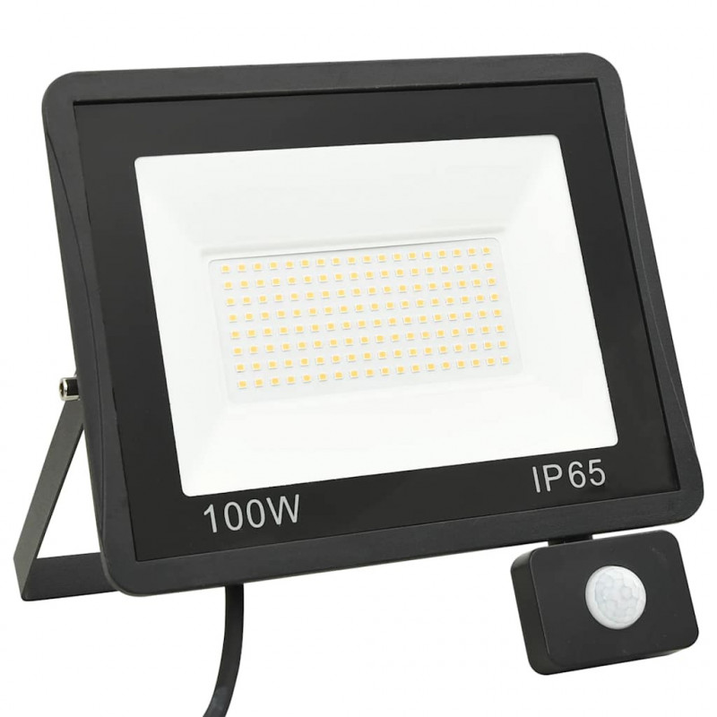Reflektor LED z czujnikiem, 100 W, ciepłe białe światło