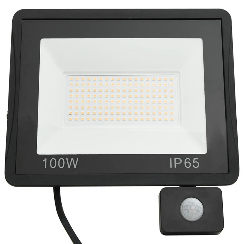 Reflektor LED z czujnikiem, 100 W, ciepłe białe światło
