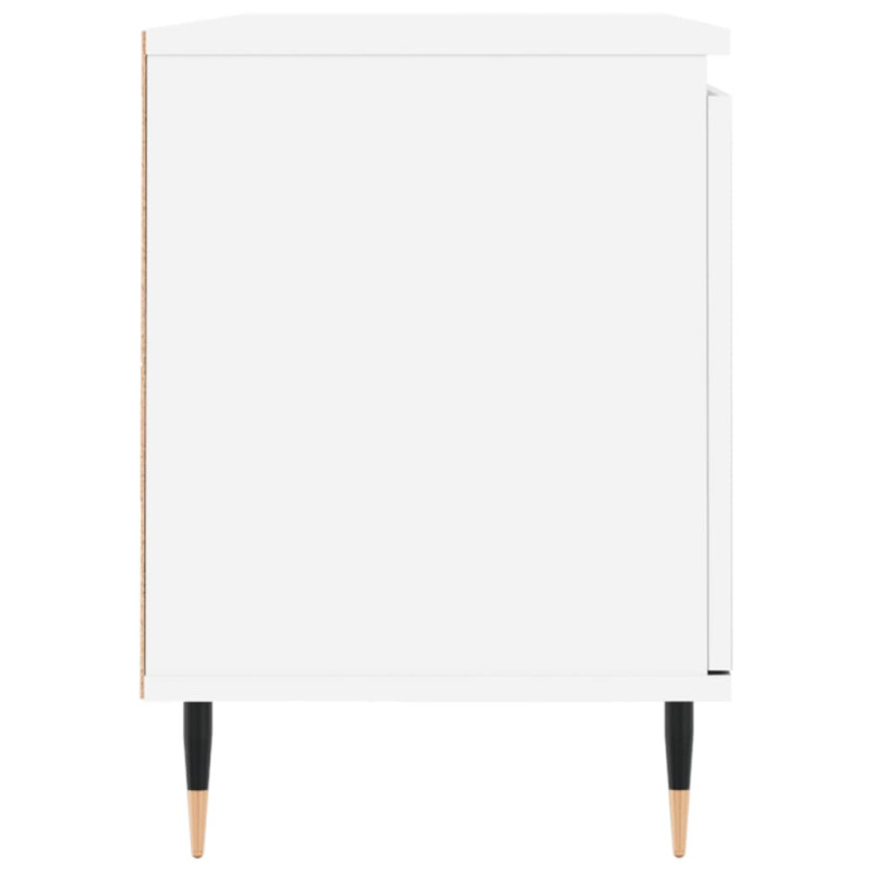Szafka pod TV, biała, 104x35x50 cm, materiał drewnopochodny