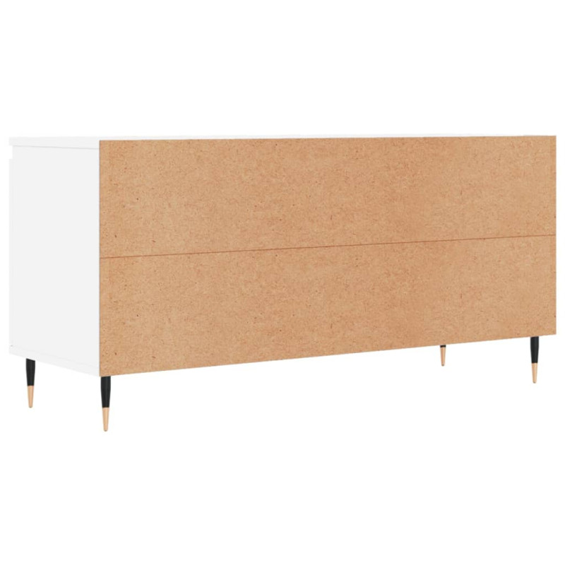 Szafka pod TV, biała, 104x35x50 cm, materiał drewnopochodny