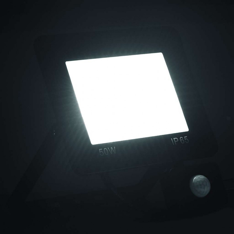 Reflektor LED z czujnikiem, 50 W, zimne białe światło
