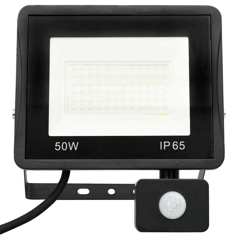 Reflektor LED z czujnikiem, 50 W, zimne białe światło