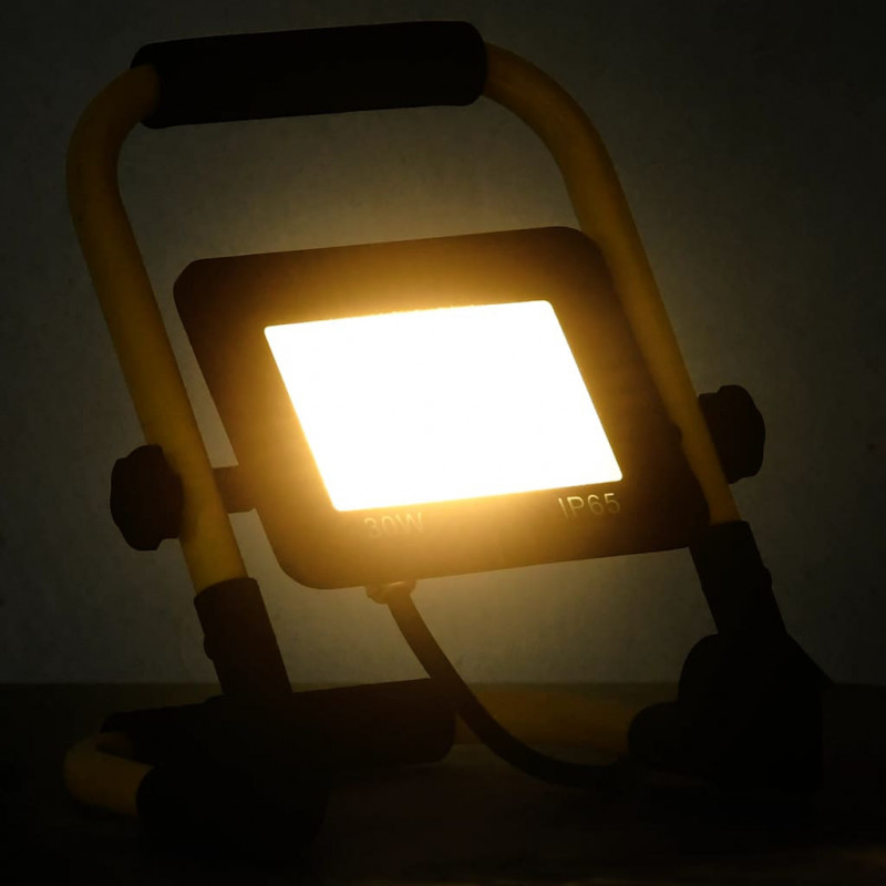 Reflektor LED z uchwytem, 30 W, ciepłe białe światło