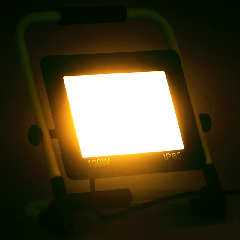 Reflektor LED z uchwytem, 100 W, ciepłe białe światło