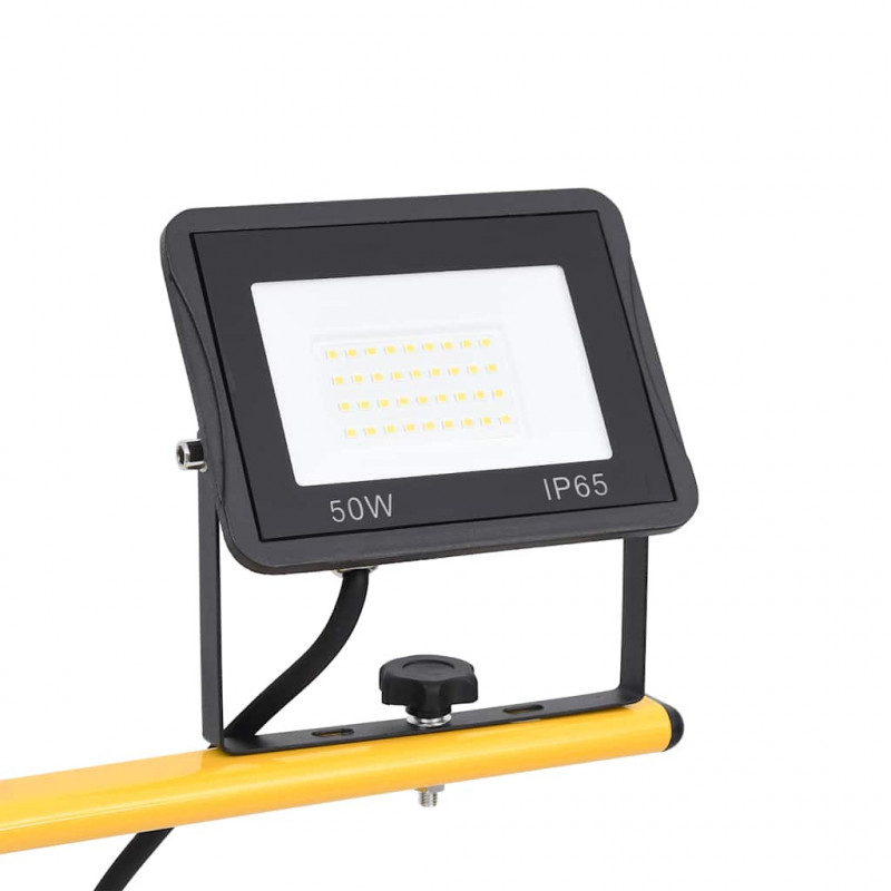 Reflektor LED ze stojakiem, 2x50 W, ciepłe białe światło