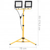 Reflektor LED ze stojakiem, 2x100 W, ciepłe białe światło