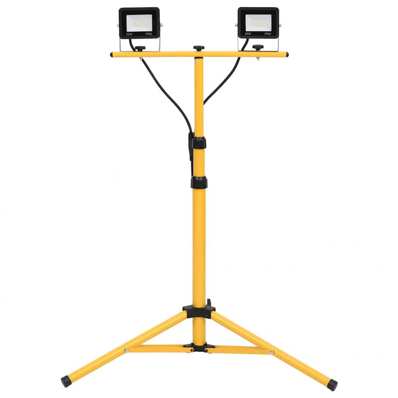 Reflektor LED ze stojakiem, 2x20 W, zimne białe światło