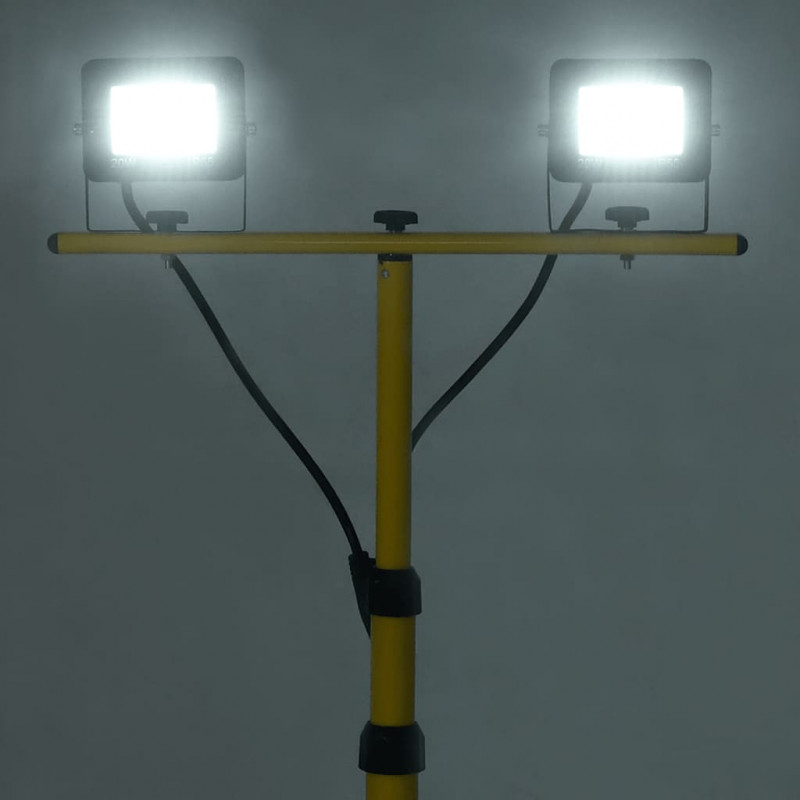 Reflektor LED ze stojakiem, 2x20 W, zimne białe światło