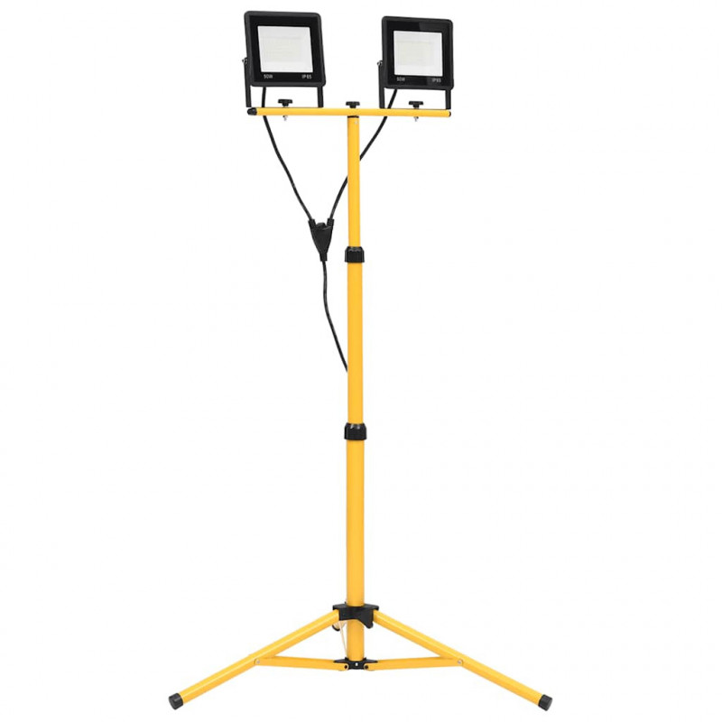 Reflektor LED ze stojakiem, 2x50 W, zimne białe światło