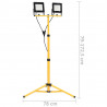 Reflektor LED ze stojakiem, 2x50 W, zimne białe światło