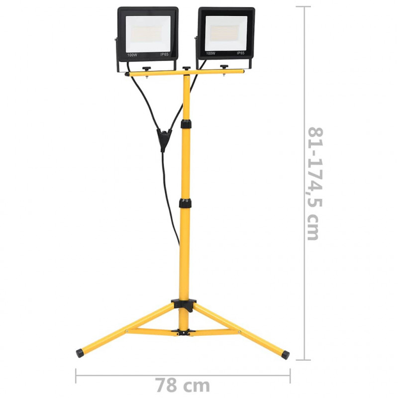 Reflektor LED ze stojakiem, 2x100 W, zimne białe światło