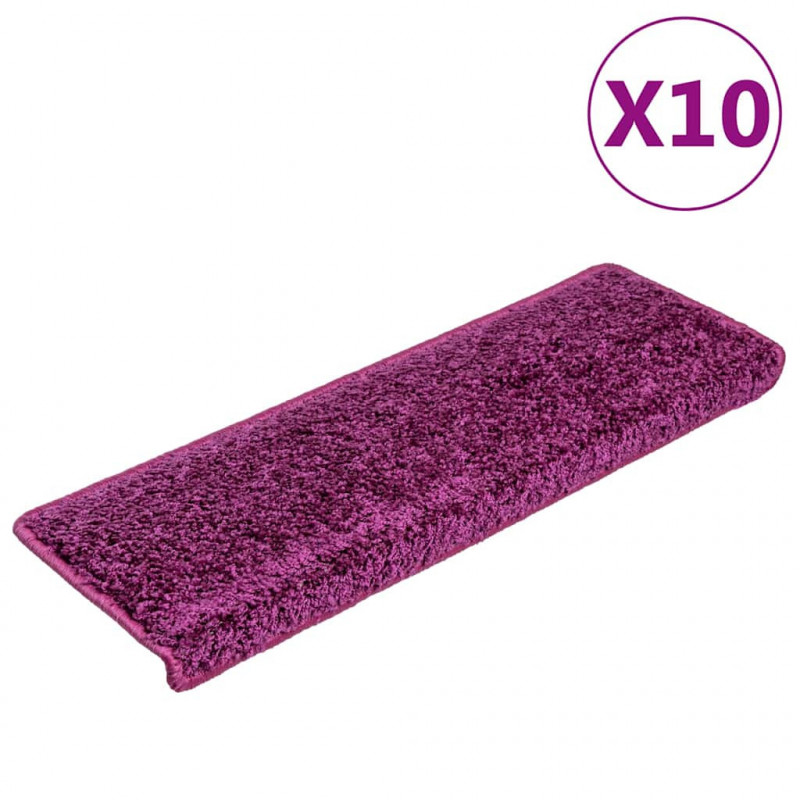 Maty na schody 10 szt. 65x21x4 cm Fioletowe prostokątne krawędzie