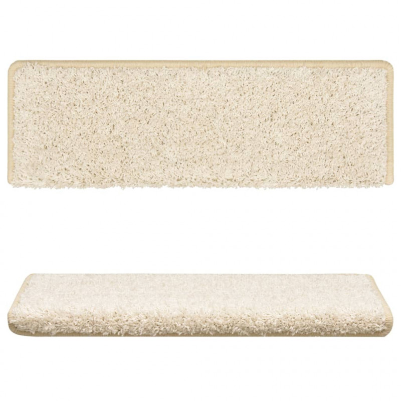 Maty na schody 10 szt. 65x21x4 cm Białe prostokątne krawędzie