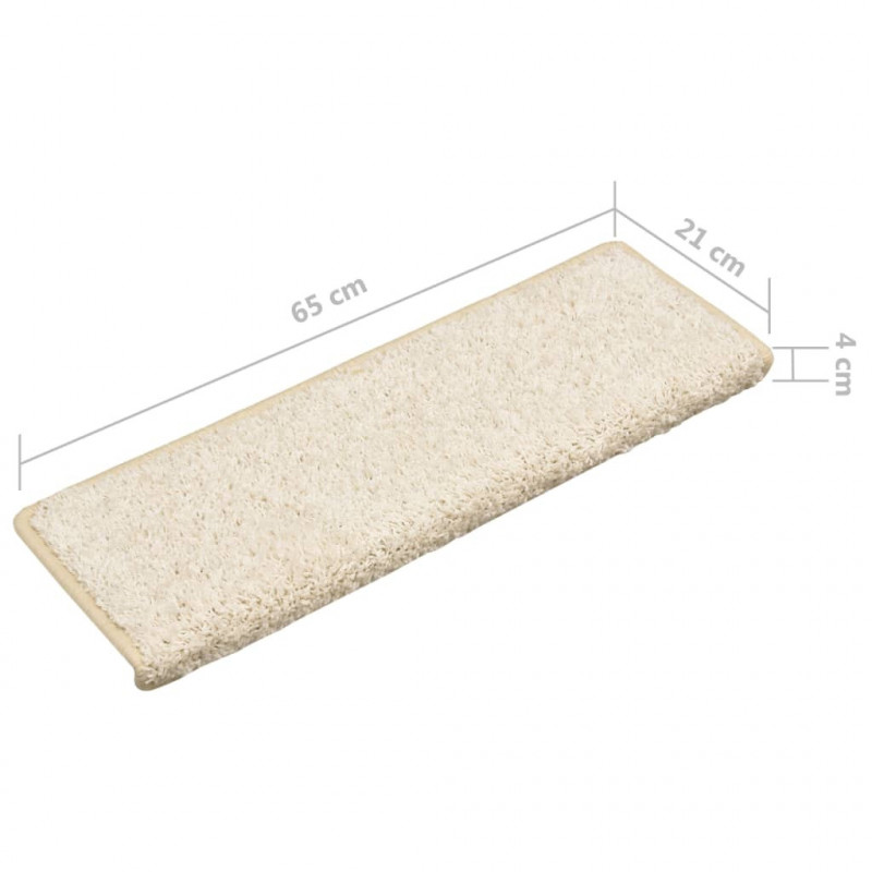 Maty na schody 10 szt. 65x21x4 cm Białe prostokątne krawędzie