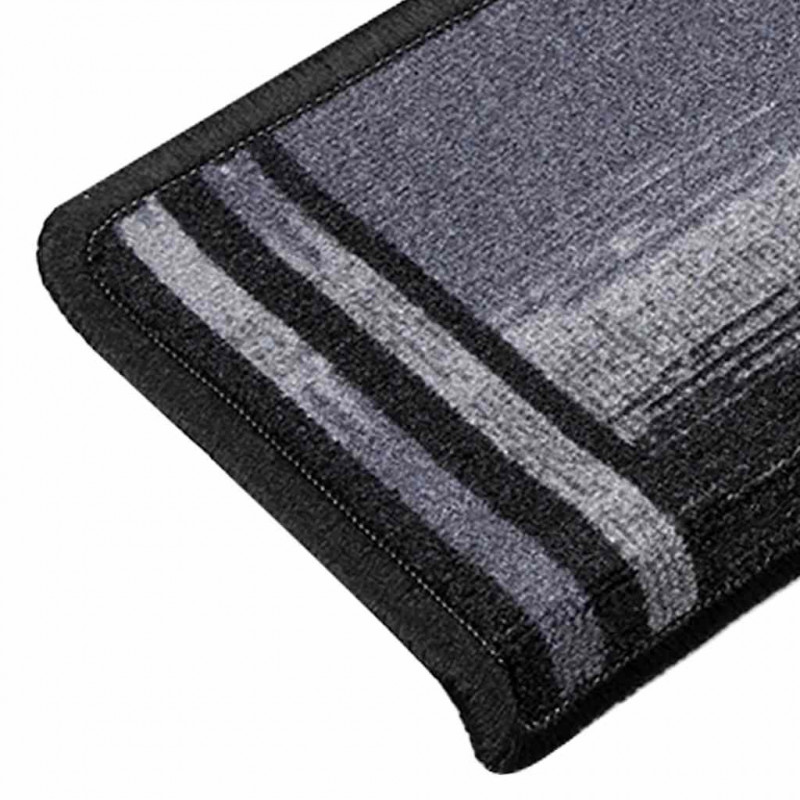 Samoprzylepne nakładki na schody 10 szt. 65x21x4cm czarno-szare