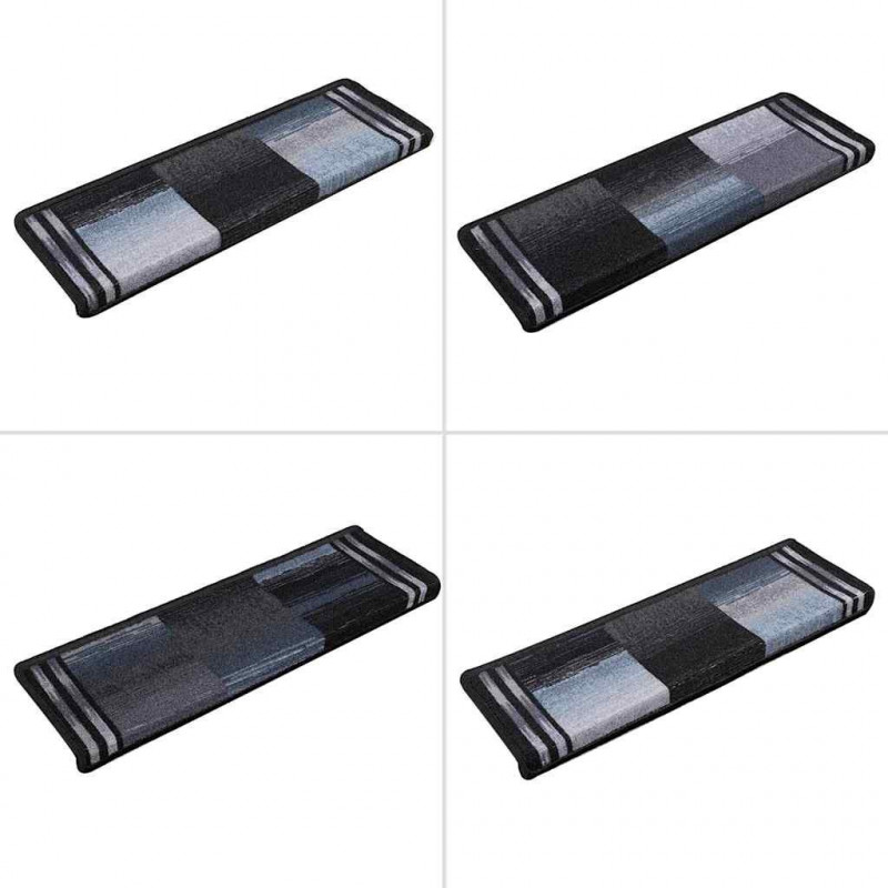 Samoprzylepne nakładki na schody 10 szt. 65x21x4cm czarno-szare