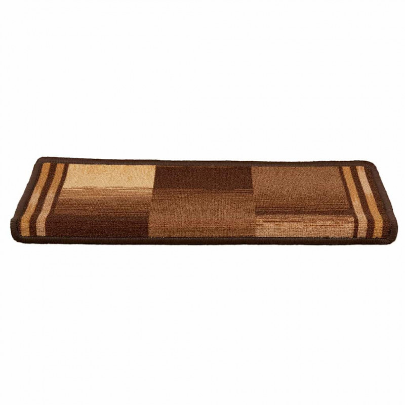 Samoprzylepne nakładki na schody, 10 szt., 65x21x4 cm, brązowe