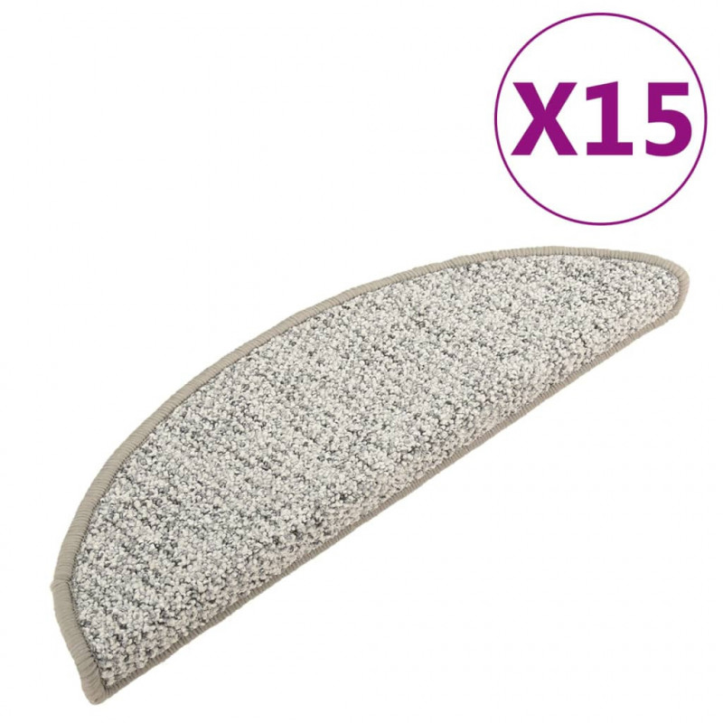 Nakładki na schody, 15 szt., jasnoszare, 56x17x3 cm