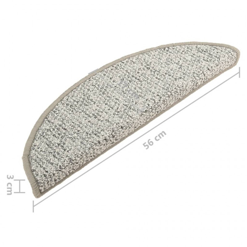 Nakładki na schody, 15 szt., jasnoszare, 56x17x3 cm