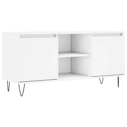 Szafka pod TV, biała, 104x35x50 cm, materiał drewnopochodny