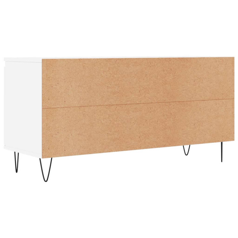 Szafka pod TV, biała, 104x35x50 cm, materiał drewnopochodny