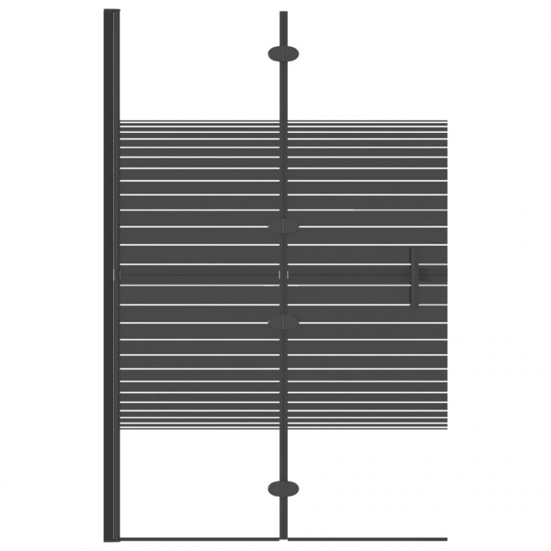 Składana kabina prysznicowa, ESG, 80x140 cm, czarna