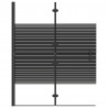 Składana kabina prysznicowa, ESG, 100x140 cm, czarna