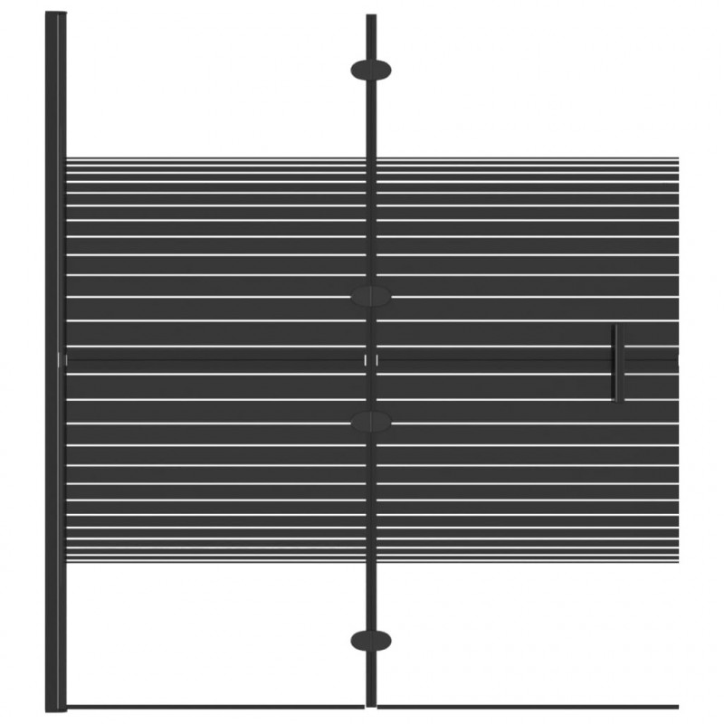 Składana kabina prysznicowa, ESG, 120x140 cm, czarna
