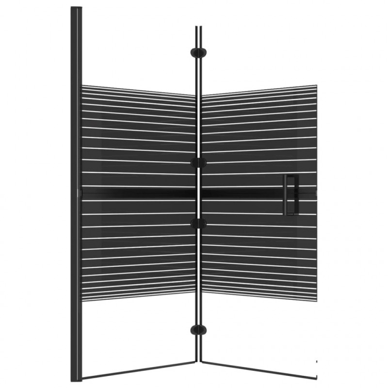 Składana kabina prysznicowa, ESG, 120x140 cm, czarna