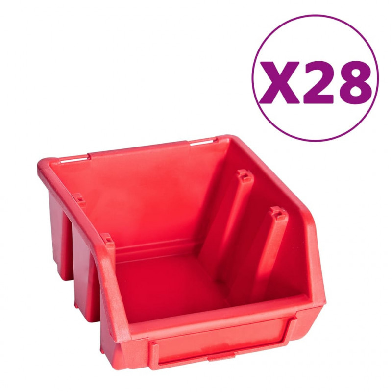 141-częściowy organizer na panelach ściennych, czerwono-czarny