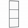 Drzwi przesuwne 3-panele, szkło ESG i aluminium, 76x205 cm, czarne
