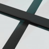 Drzwi przesuwne, szkło ESG i aluminium, 90x205 cm, czarne