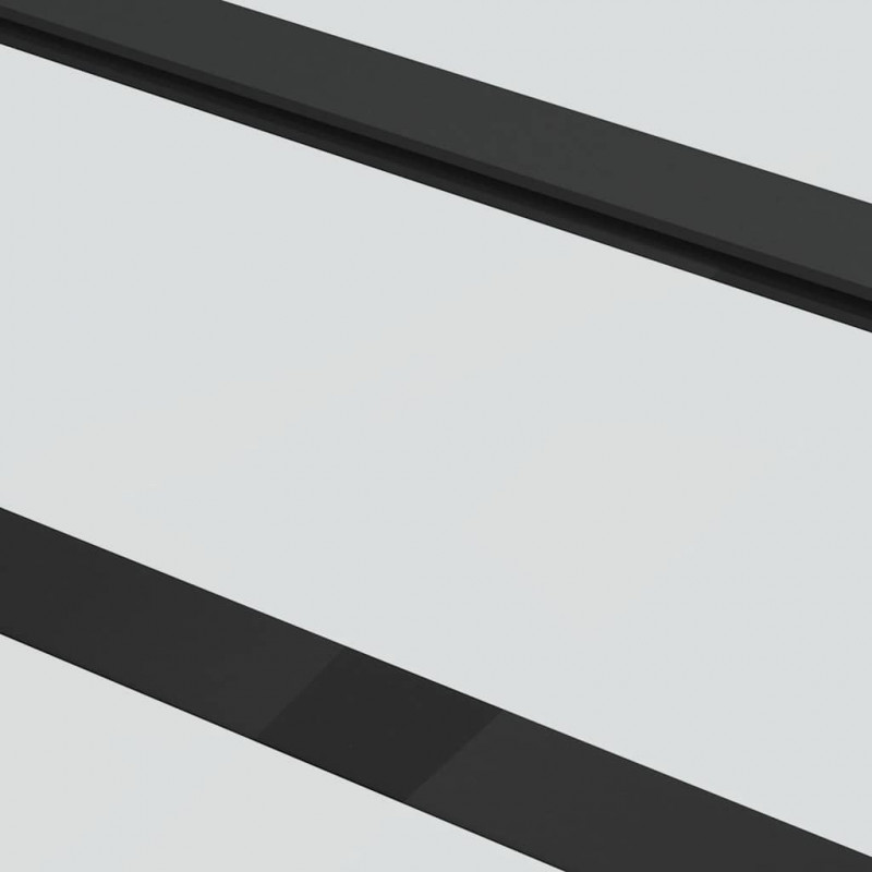 Drzwi przesuwne, szkło ESG i aluminium, 102x205 cm, czarne