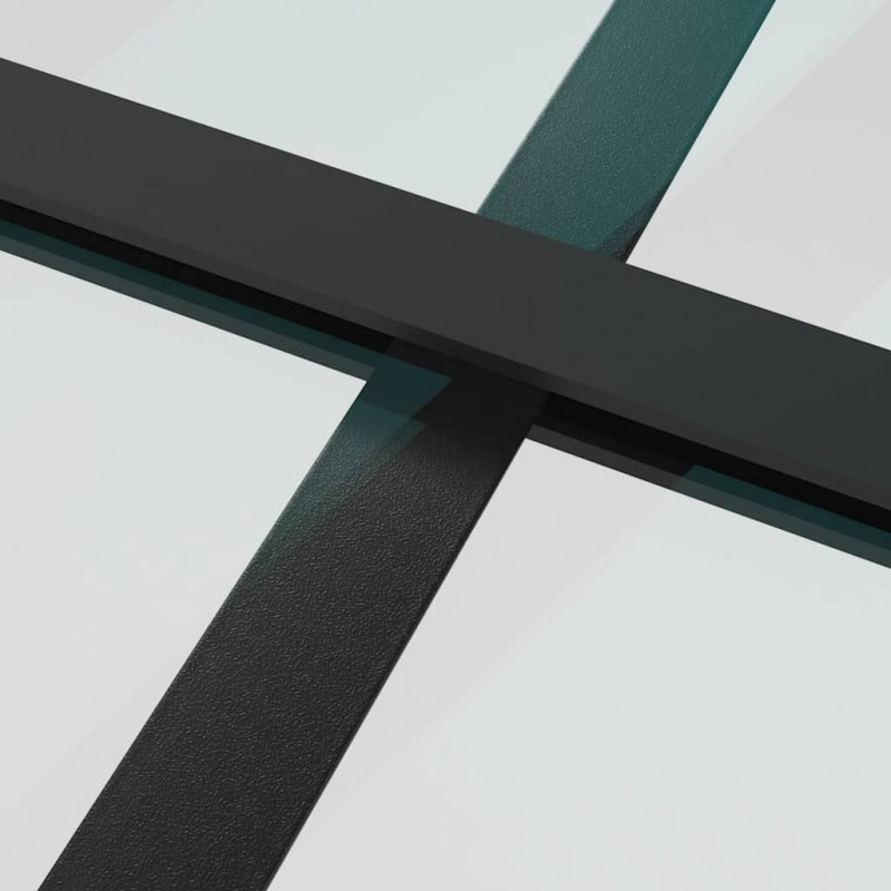 Drzwi przesuwne, szkło ESG i aluminium, 102x205 cm, czarne